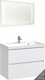 Водолей Мебель для ванной Best 70 подвесная лиственница структурная контрастно-серая – фотография-1